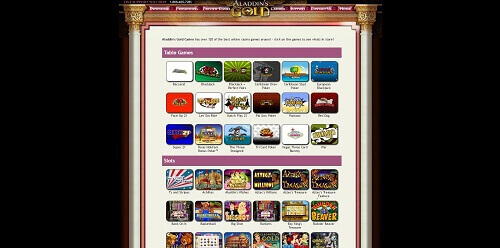 Sélection de jeux de casino en ligne Aladdin's Gold