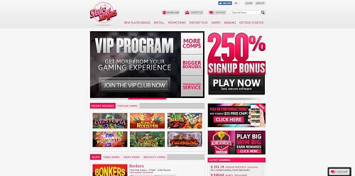 Page d'accueil de la revue du casino en ligne Slots of Vegas