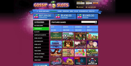 Sélection de jeux sur Gossip Slots