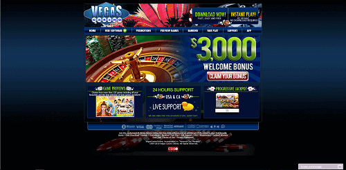 image de la page d'accueil du Casino en ligne Vegas